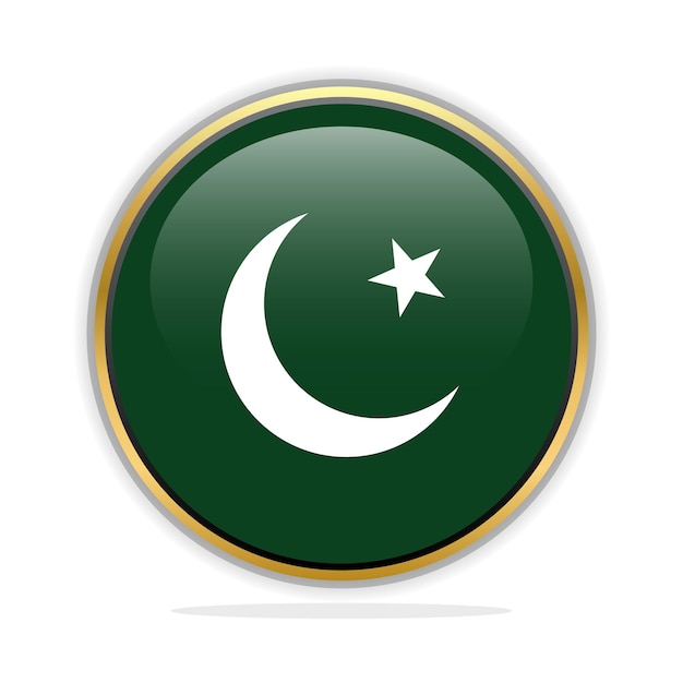 Vector button flag design template pakistan