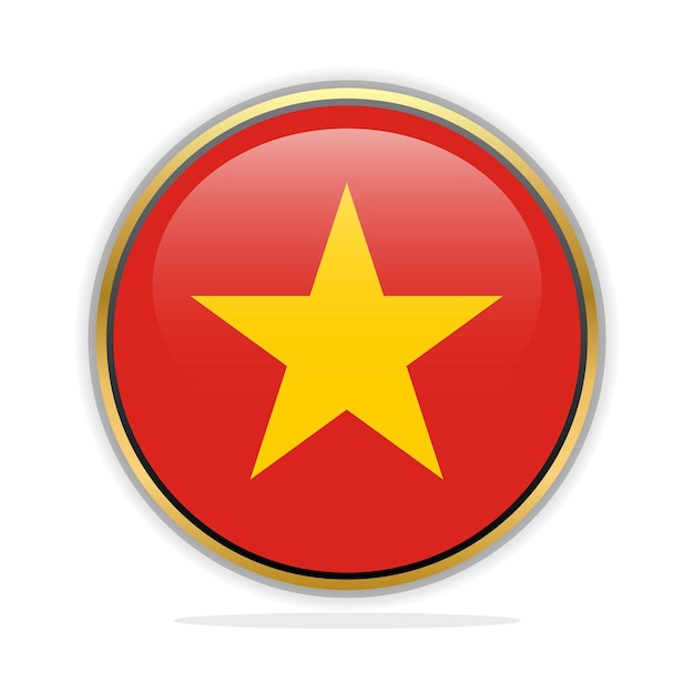 Button Flag Design Template Vietnam