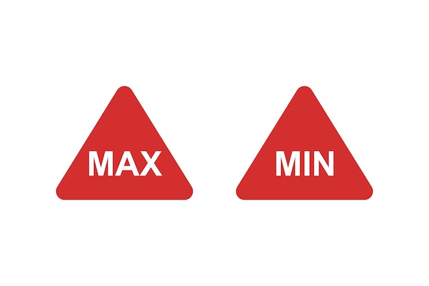Кнопка max и min для дизайна сайта изолированная векторная иконка в плоском стиле
