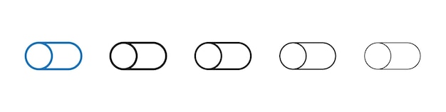 オフボタン アイコン Web UI のための概要ベクトルロゴ