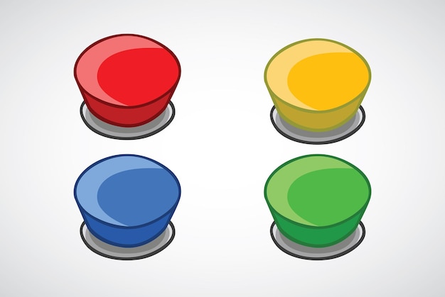 Set di pulsanti pulsanti colorati illustrazione collezione di modelli di design di icone vettoriali