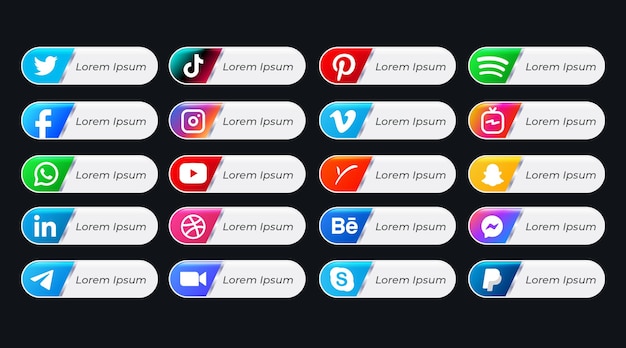 Button social media logo-collecties