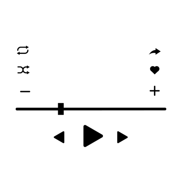 Vector button speellijst svg audio muziek speler glas song