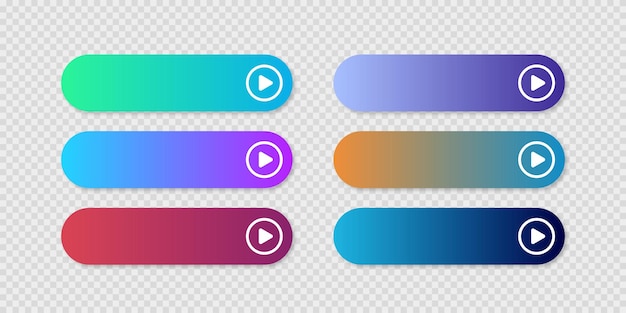 Button with gradient buttons on transparent background for site design