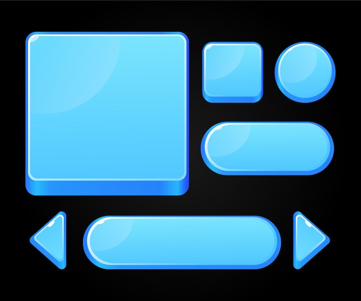 Vector buttons big set for game or web design element