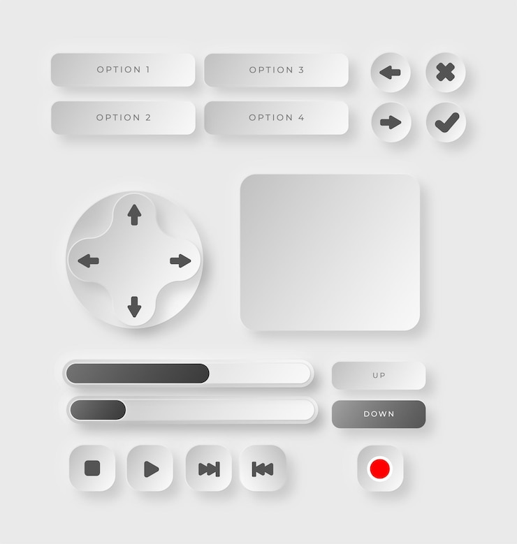 Vector 미니멀리즘 스타일의 ui 게임용 버튼