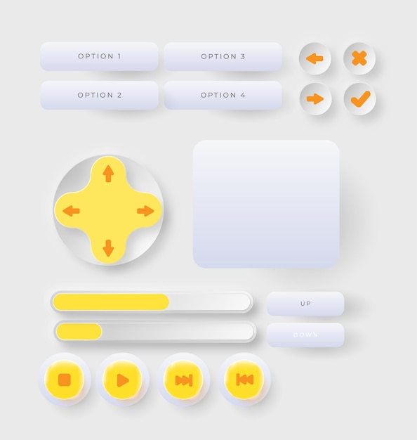 buttons for ui game with minimalism style