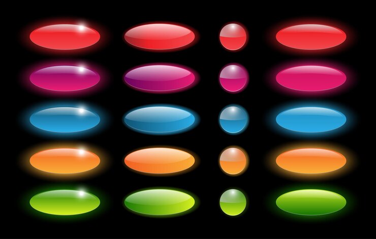 Vector buttons for web with glow
