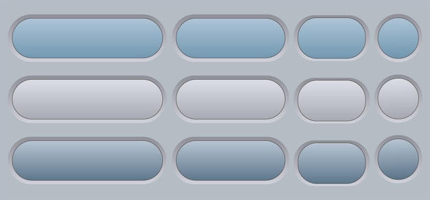 ベクトル 白と灰色のボタンは、ウェブサイト用の興味深いナビゲーションパネルです。