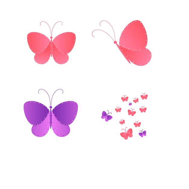 ベクトル buuterfly colletion vector