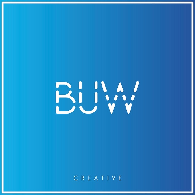 Вектор buw creative vector latter дизайн логотипа minimal latter logo премиум векторная иллюстрация монограмма