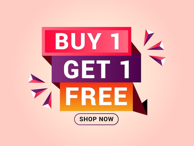 Vector buy 1 get 1 free banner special offer banner big sale sale banner banner design template