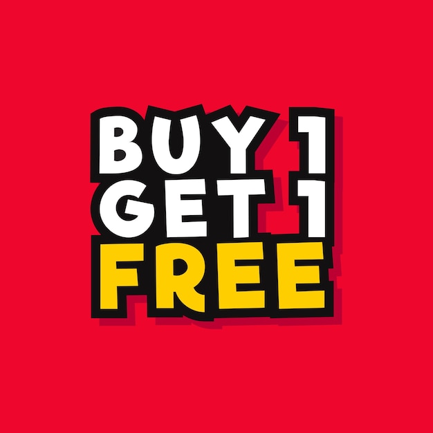 Vector buy 1 get 1 free banner template