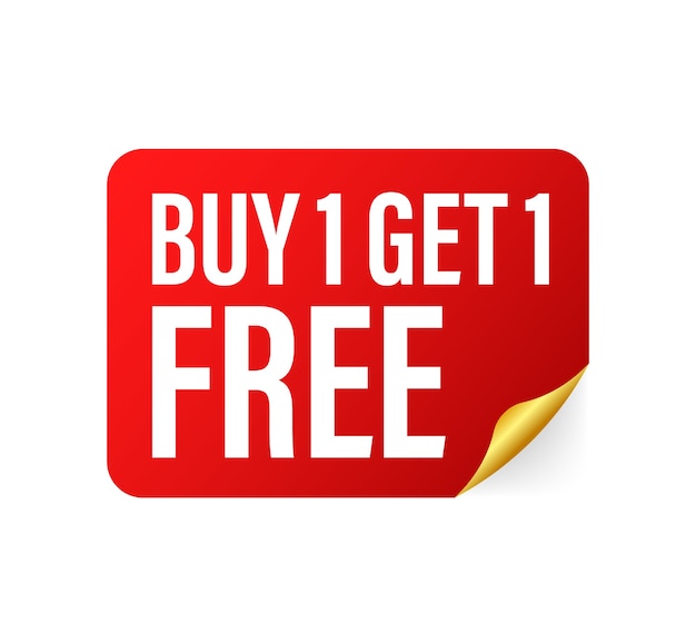 Vector buy 1 get 1 free illustration