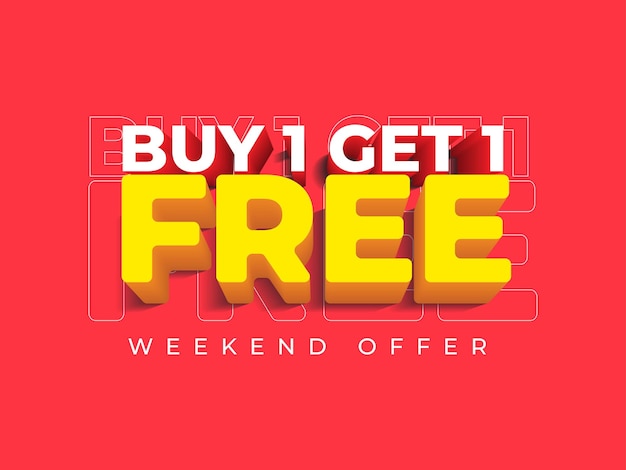 Buy 1 get 1 free label banner template shop now