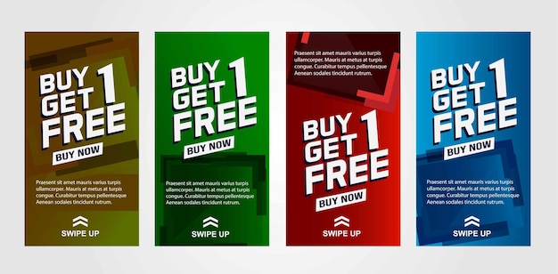Buy 1 Get 1 Free sale tag Banner design template for marketing Special offer social media story