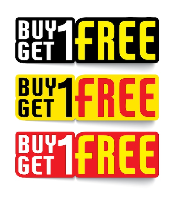 Vector buy 1 get 1 free sale tag design template special offer banner