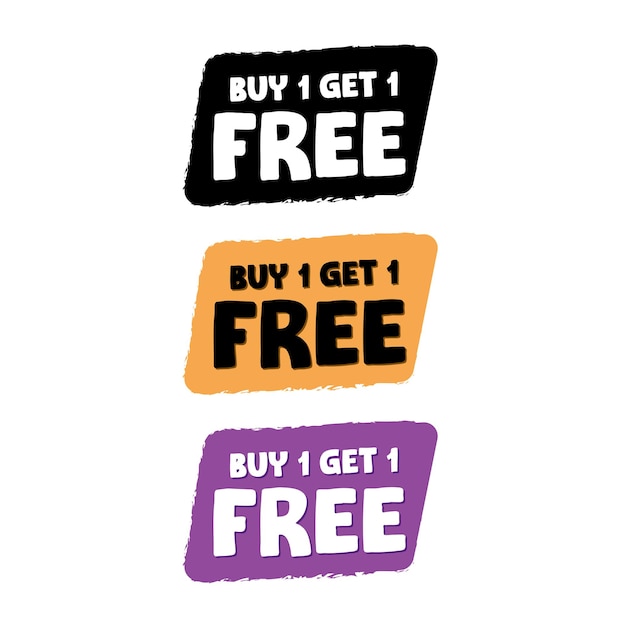 Buy 1 Get 1 Free Set Sale banners design template