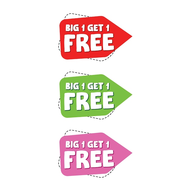 Buy 1 get 1 free set sale banners design template