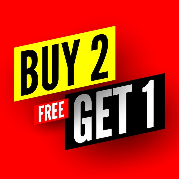 Buy 2 free get 1 sale banner vector illustration