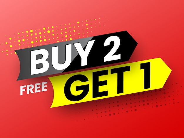 Buy 2, free get 1 sale banner.