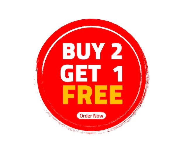 Buy 2 get 1 free sale label