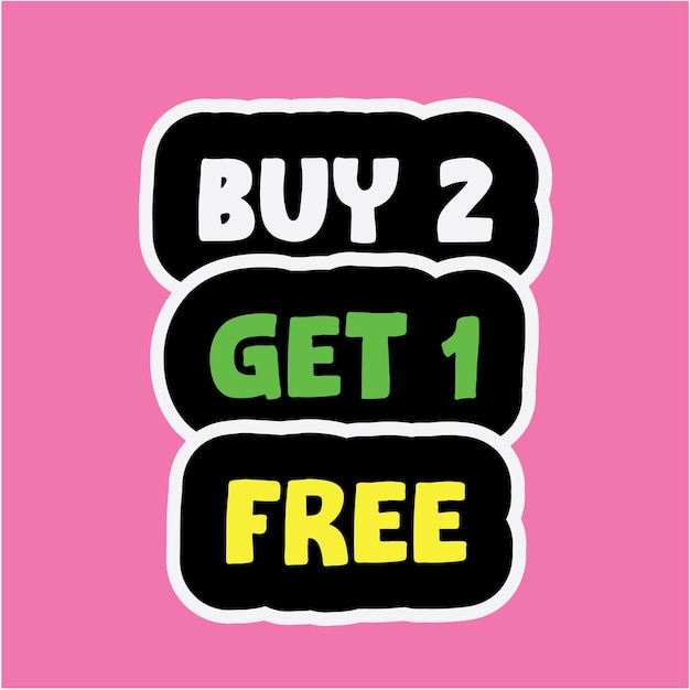 Vector buy 2 get 1 free sale tag poster design template