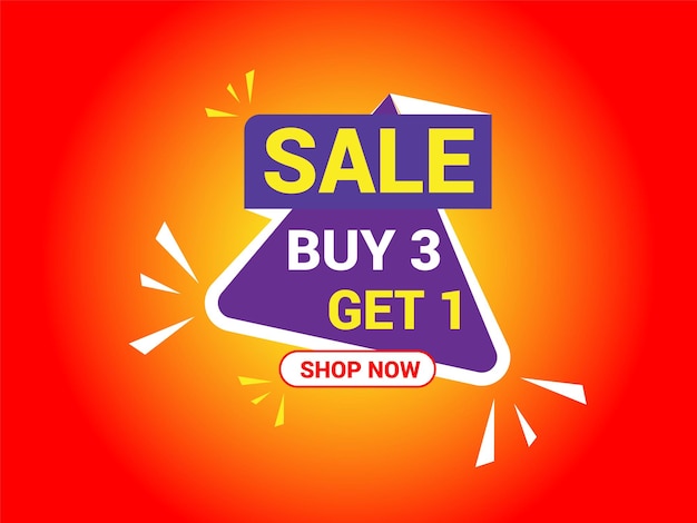 buy 3 get 1 free banner Special offer banner big sale sale banner banner design template