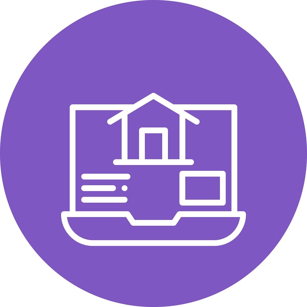 Buy House Online vector icon illustration of Real Estate iconset