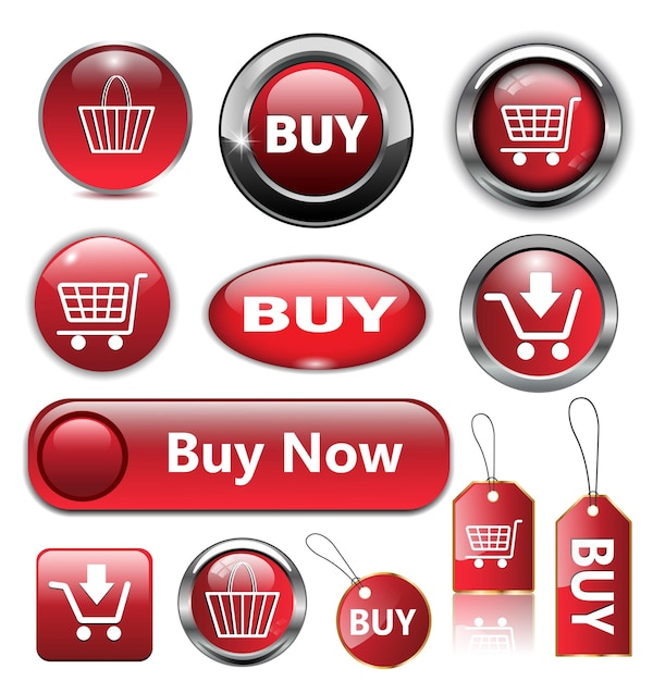 Vector buy icons buttons set