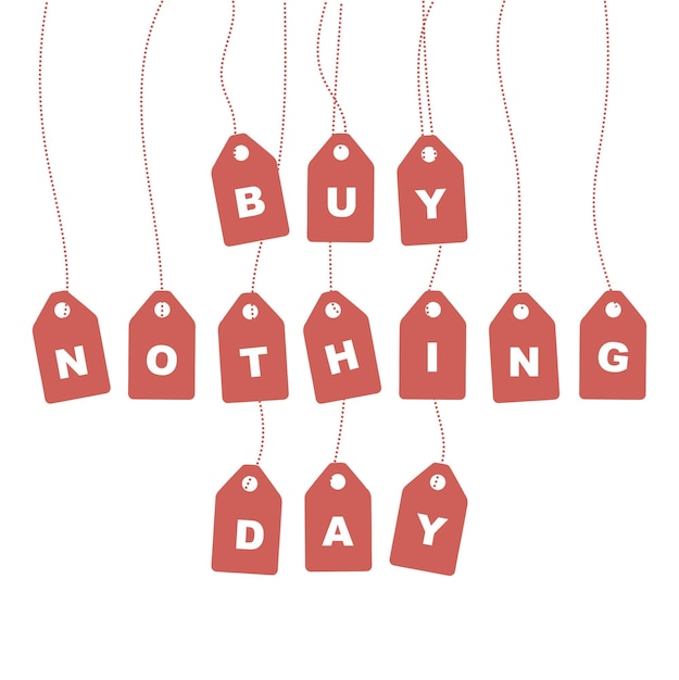 Banner buy nothing day set di sfondi piatti per banner di storie di social media biglietto d'invito