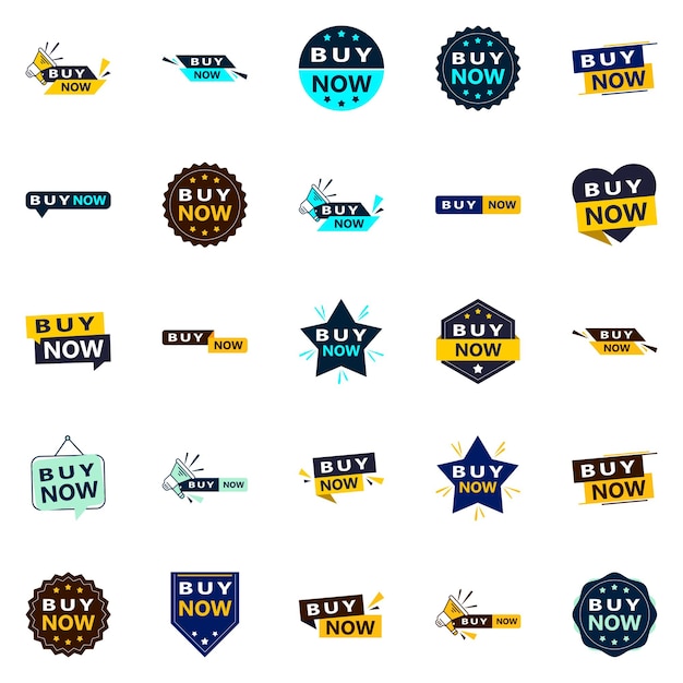 buy now 25 modern typographic elements for promoting buying in a current way