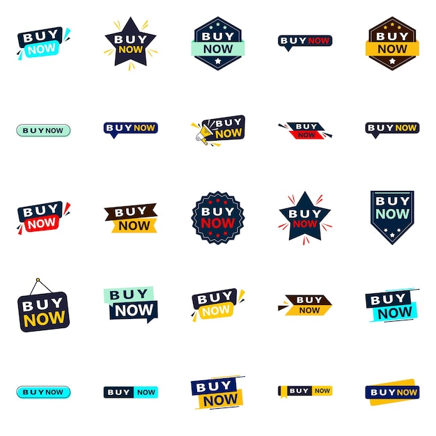 buy now 25 unique typographic designs for a personalized buying message