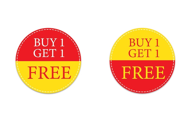 Vector buy one get one free bogo template set