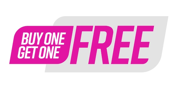 Vector buy one get one free bogo template voucher or coupon special shop store discount tag sticker