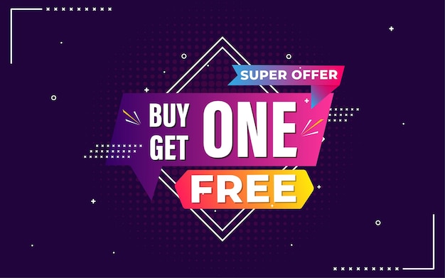 Buy one get one free sale banner special banner with text effect