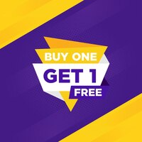 Vector buy one get one free sale banner with editable text effect