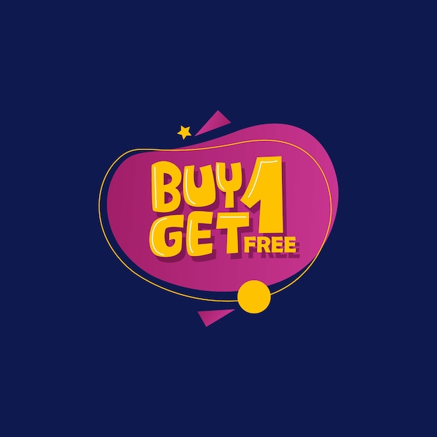 Premium Vector | Buy one get one free sale tag vector card illustration