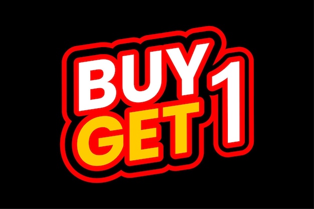 Buy one get one free template great promotion sale sticker label design