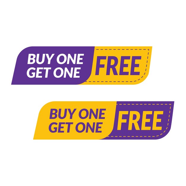 Vector buy one get one free template set