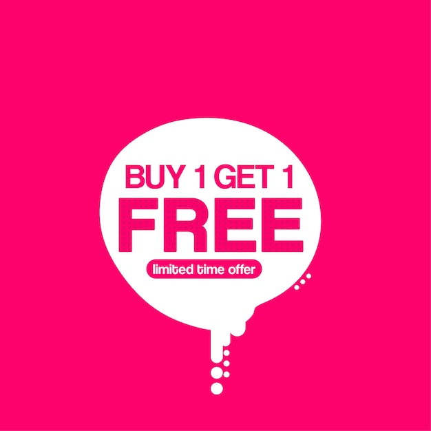 Vector buy one get one illustrations with pink color