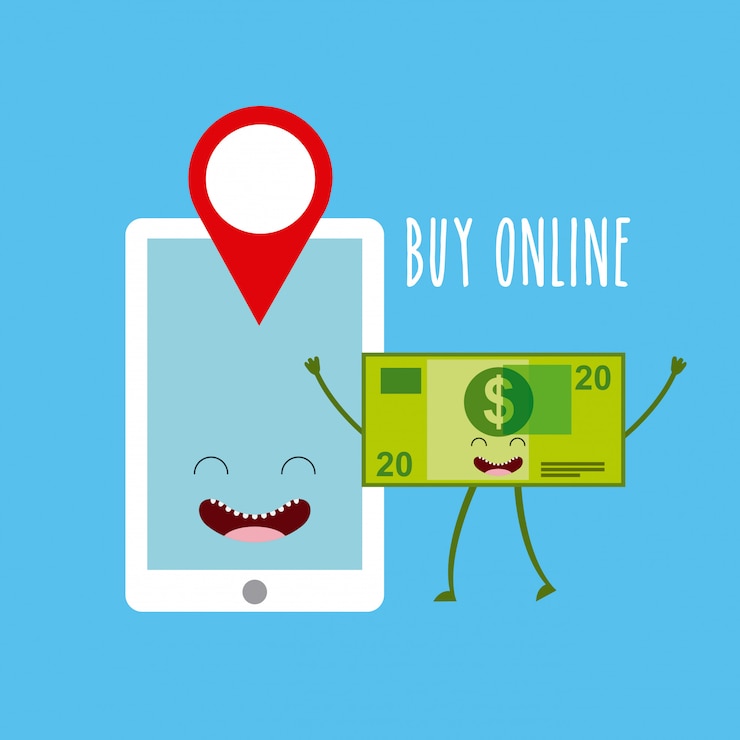 Vector buy online character icon
