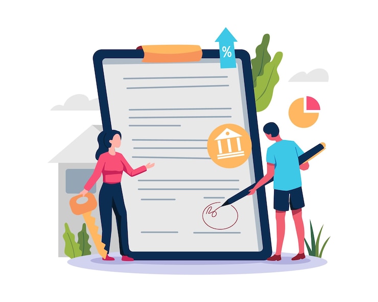 Vector buy or rent real estate illustration