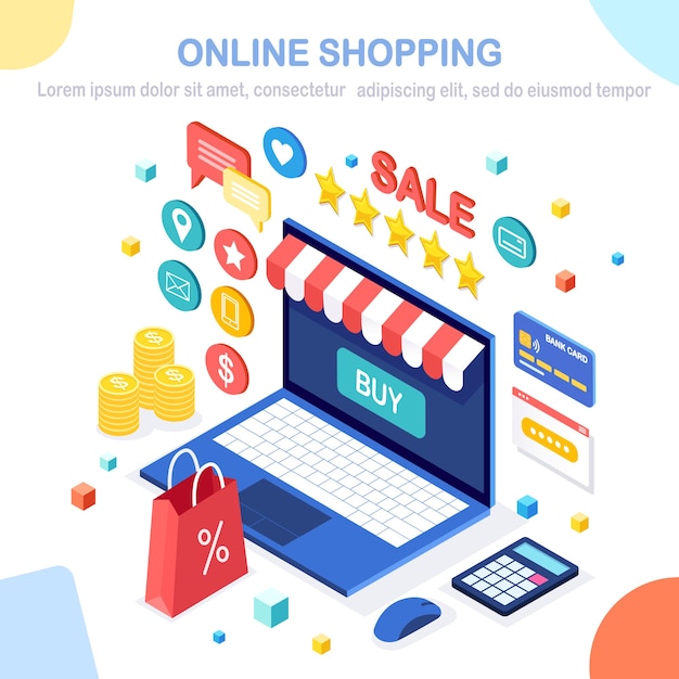 インターネットイラストで小売店で購入