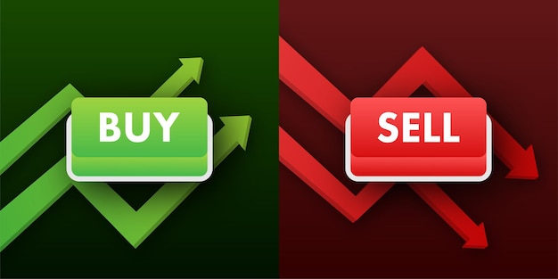 Buy sell button, great design for any purposes. forex market. flat vector illustration.