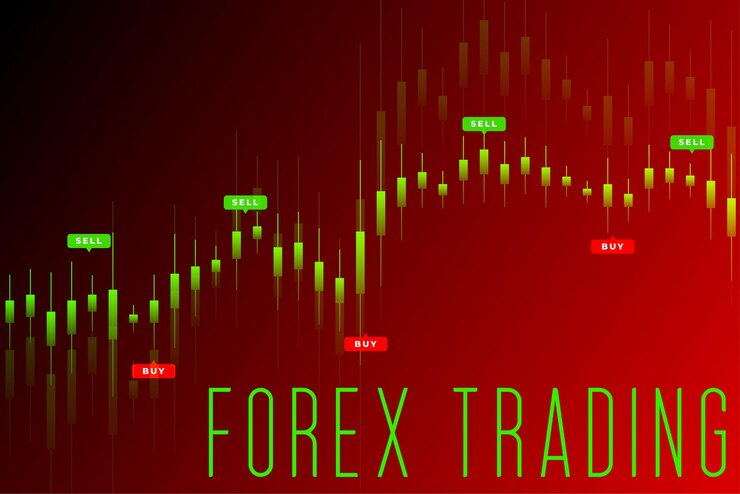 Vector buy and sell trend forex trading stock market background