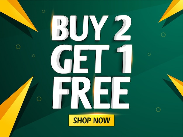 Buy two and get one free sale banner,