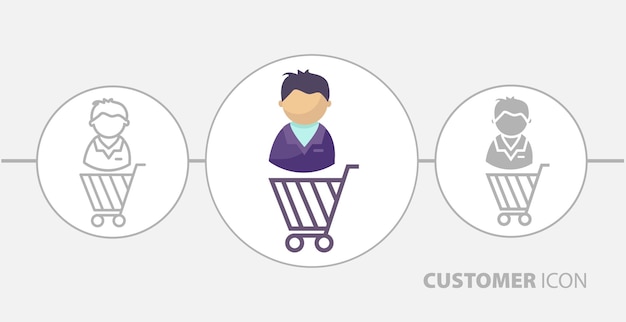 Buyer isolated flat illustration customer line icon