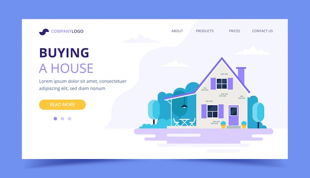 Buying a house landing page template.