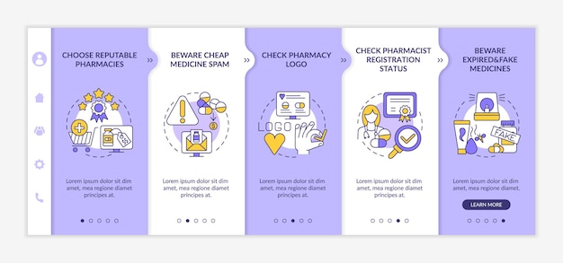 Buying medicine online tips onboarding template